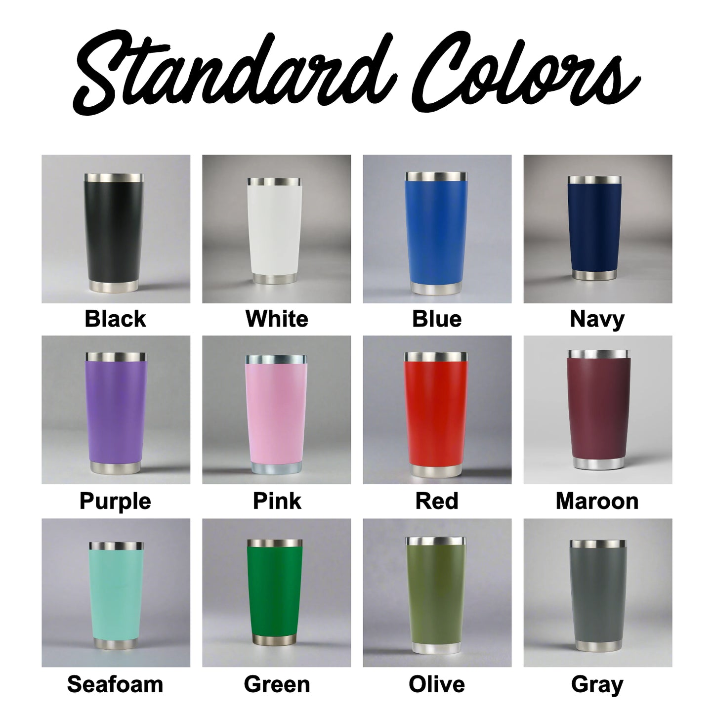 12 Pack - 20oz Personalized Laser Engraved Tumbler