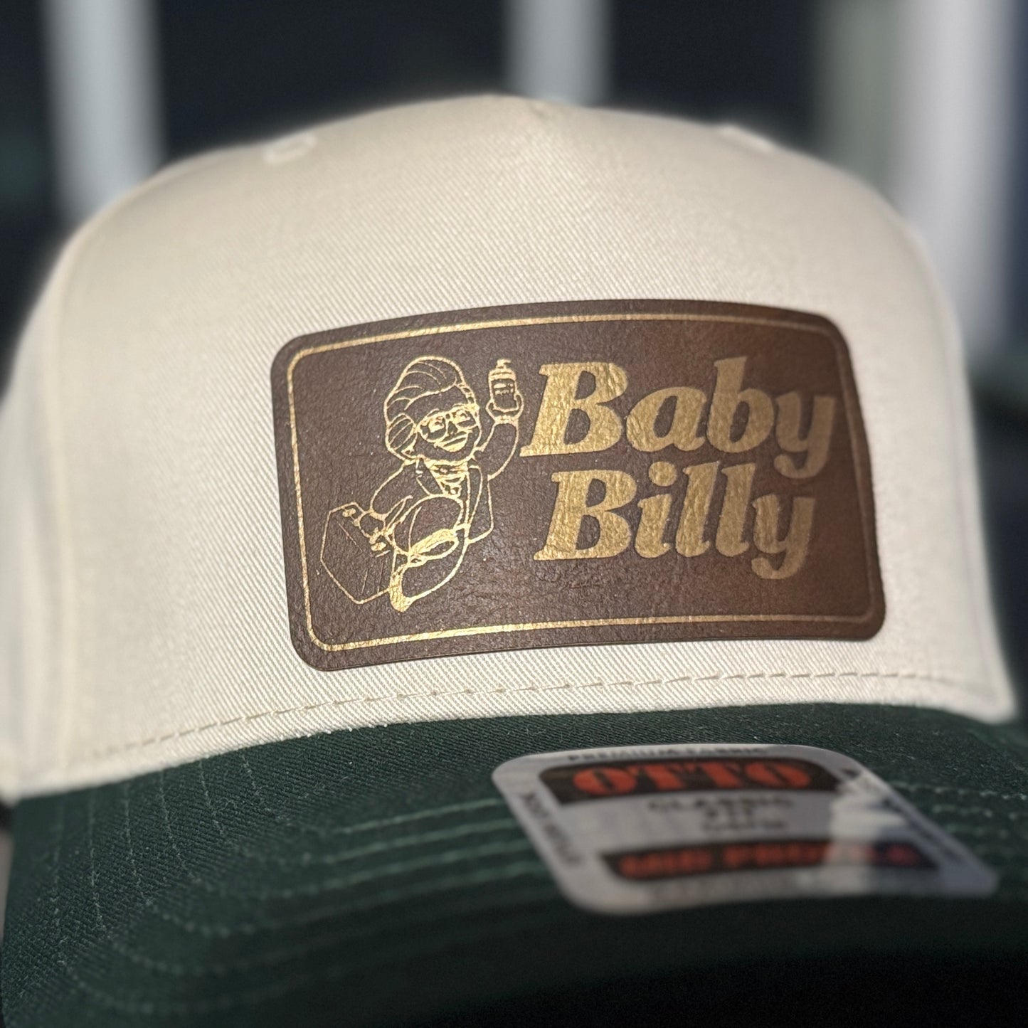 Uncle Baby Billy Gold Leather Patch Hat