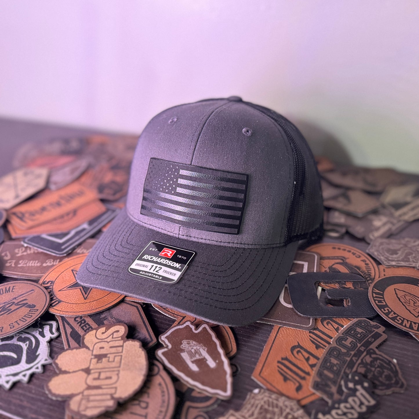 United States Flag Leather Patch Hat