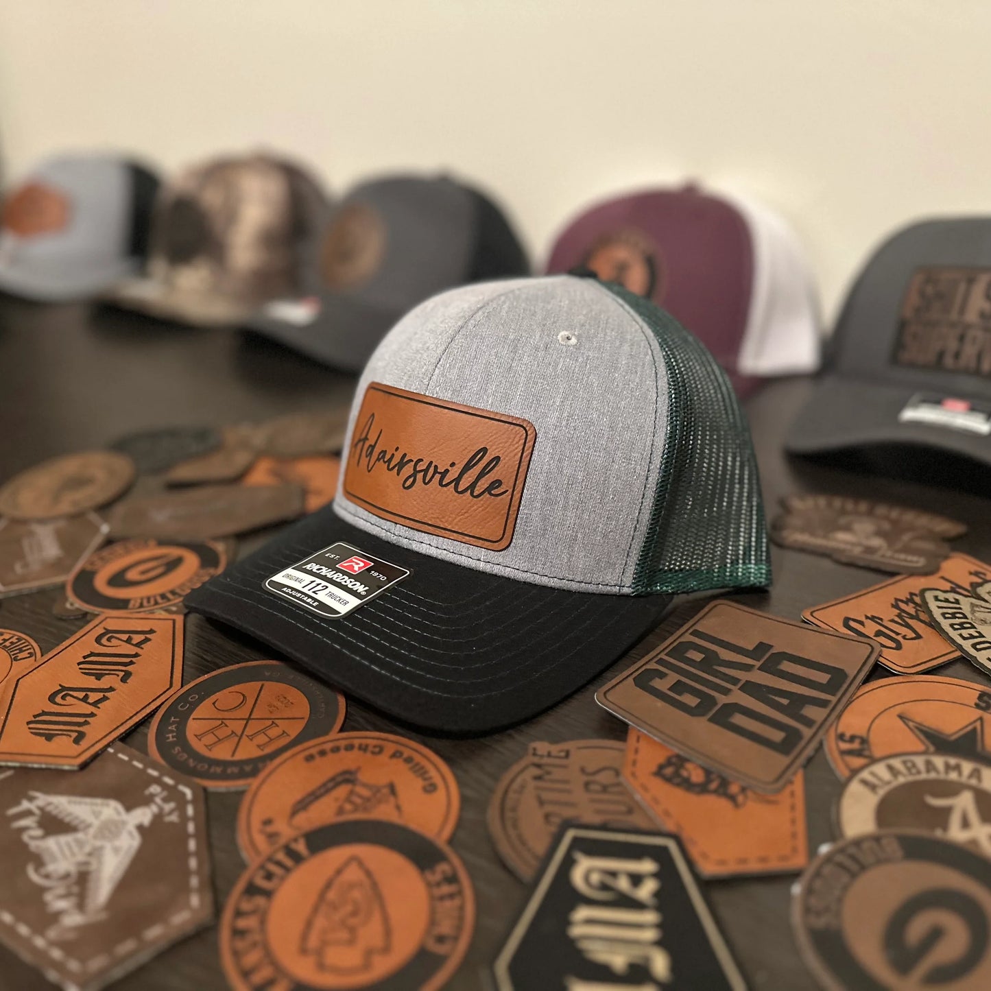 Adairsville Cursive Leather Patch Hat