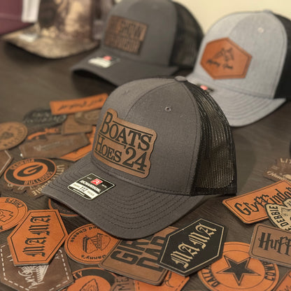 Boats and Hoes 24 Leather Patch Hat