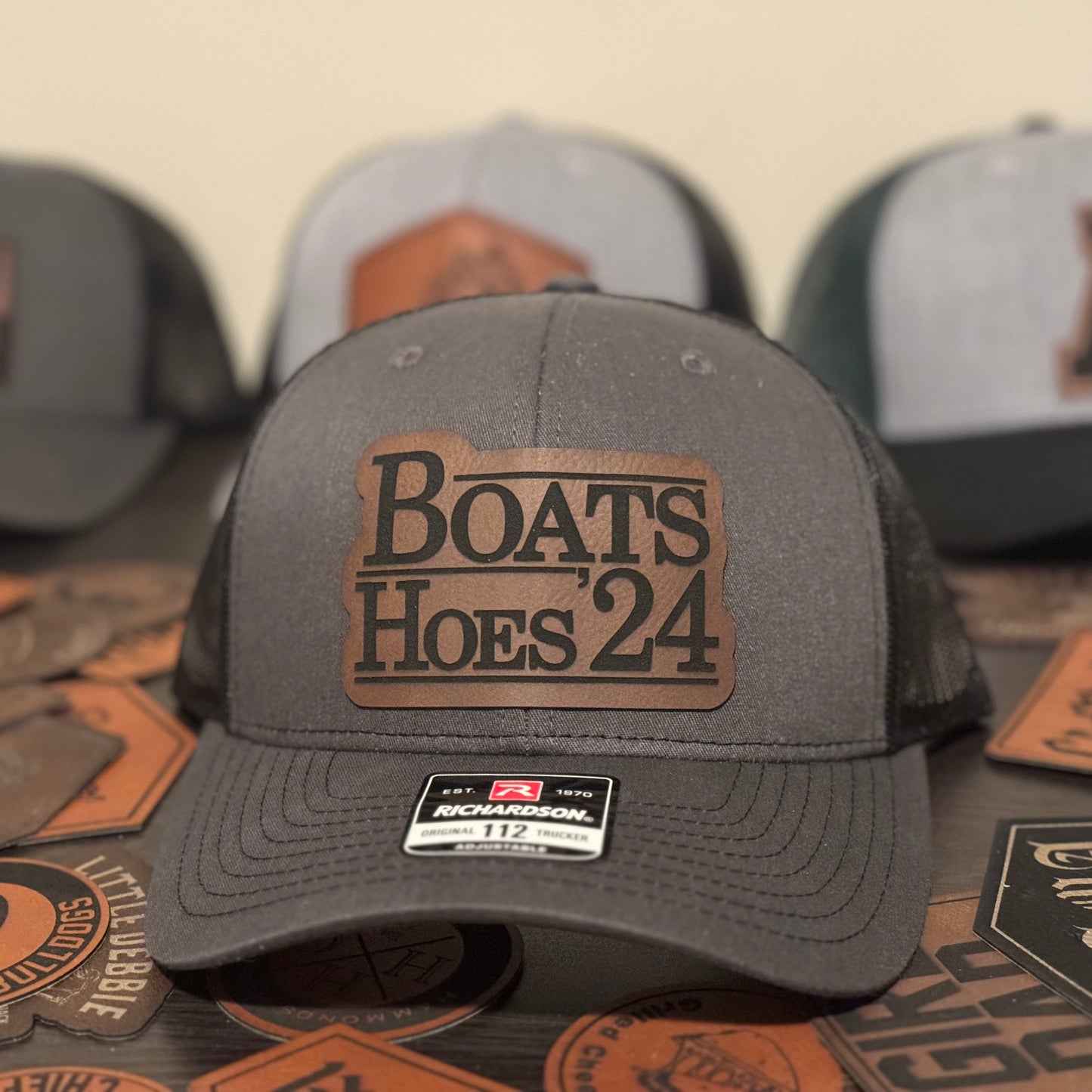 Boats and Hoes 24 Leather Patch Hat