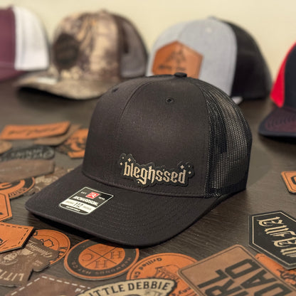 Bleghssed Leather Patch Hat
