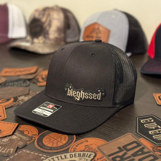 Bleghssed Leather Patch Hat
