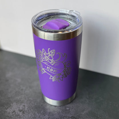 Traditional Mom Tattoo Engraved Tumbler