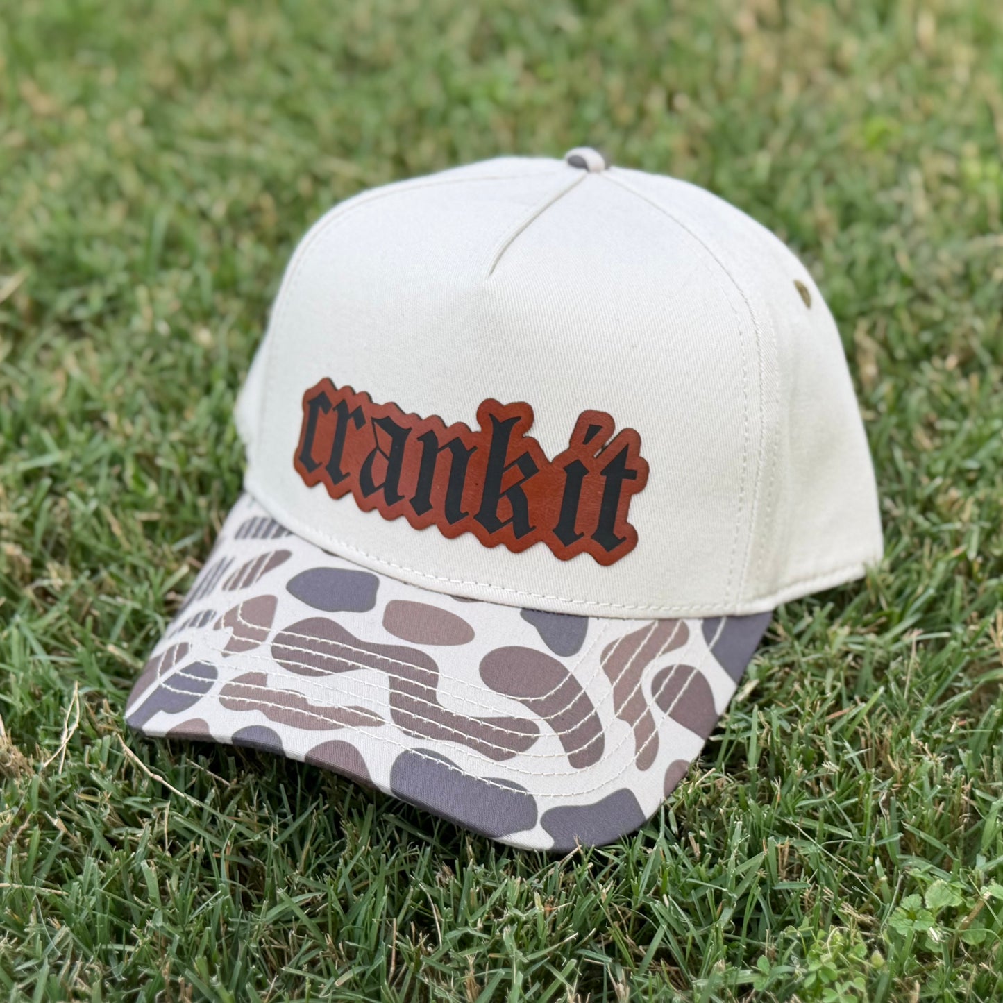 Crank It Leather Patch Hat