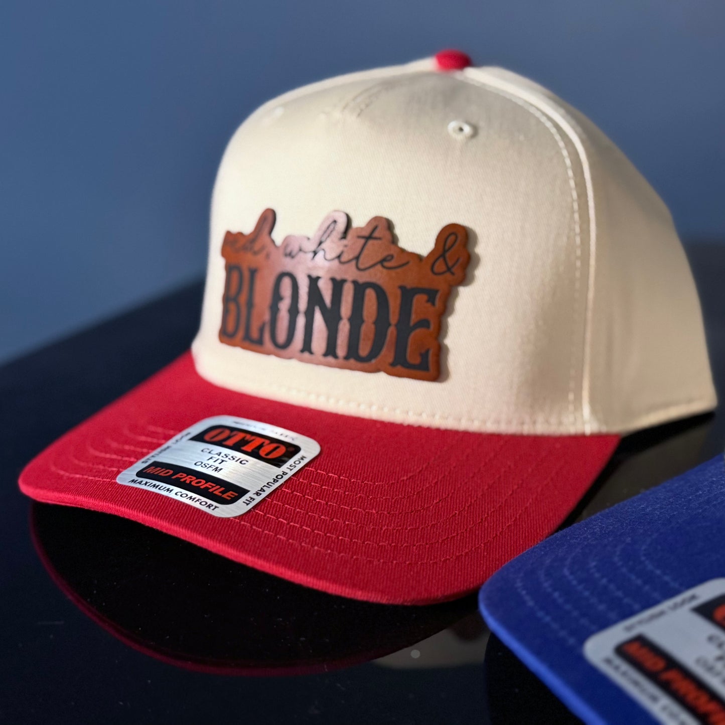 Red White and Brunette Patch Hat