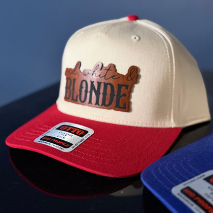Red White and Brunette Patch Hat