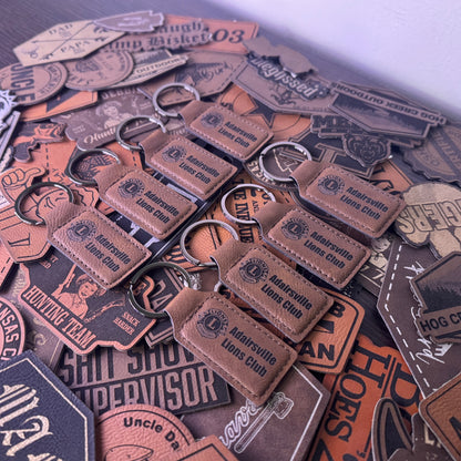 Keychain Leatherette - Custom Laser Engraved
