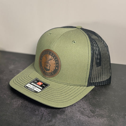 United States Air Force Leather Patch Hat