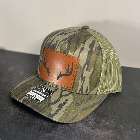 Deer Antlers Leather Patch Hat