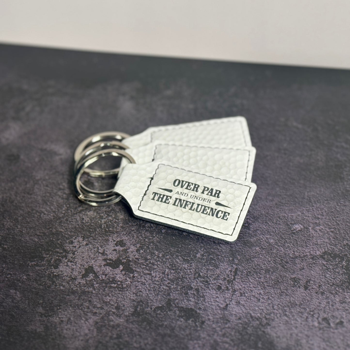 Over Par and Under The Influence Golf Keychain