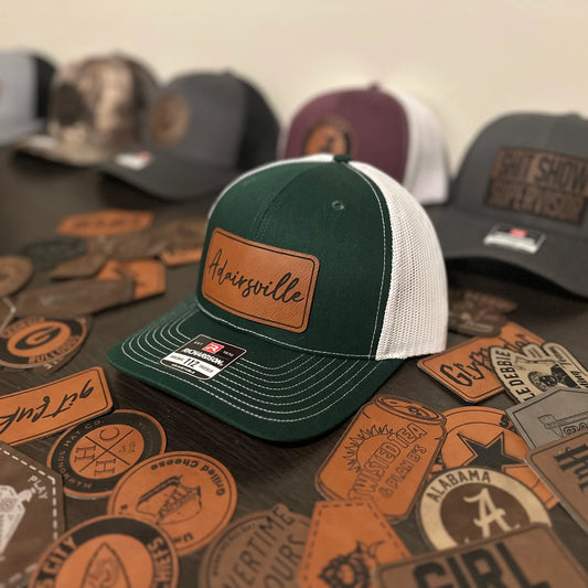Adairsville Cursive Leather Patch Hat