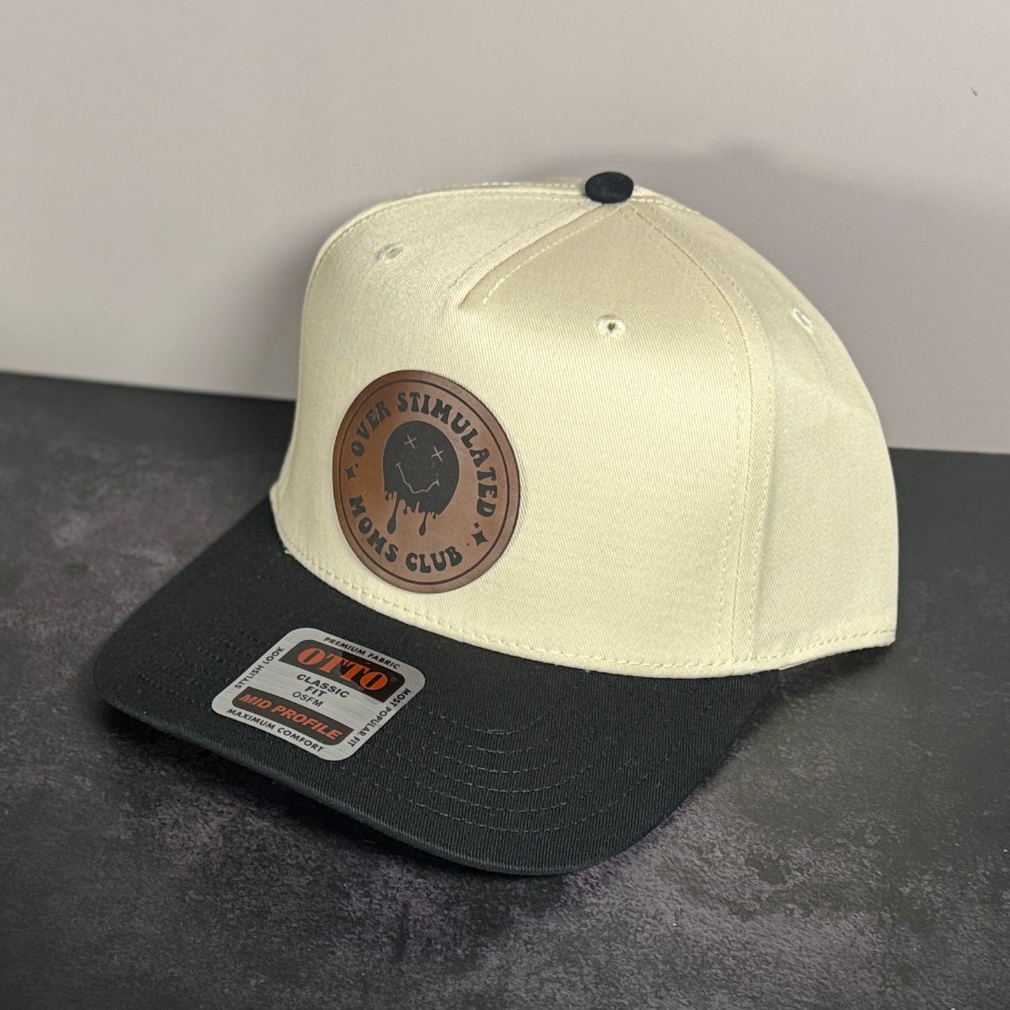 Overstimulated Mom's Club Leather Patch Hat