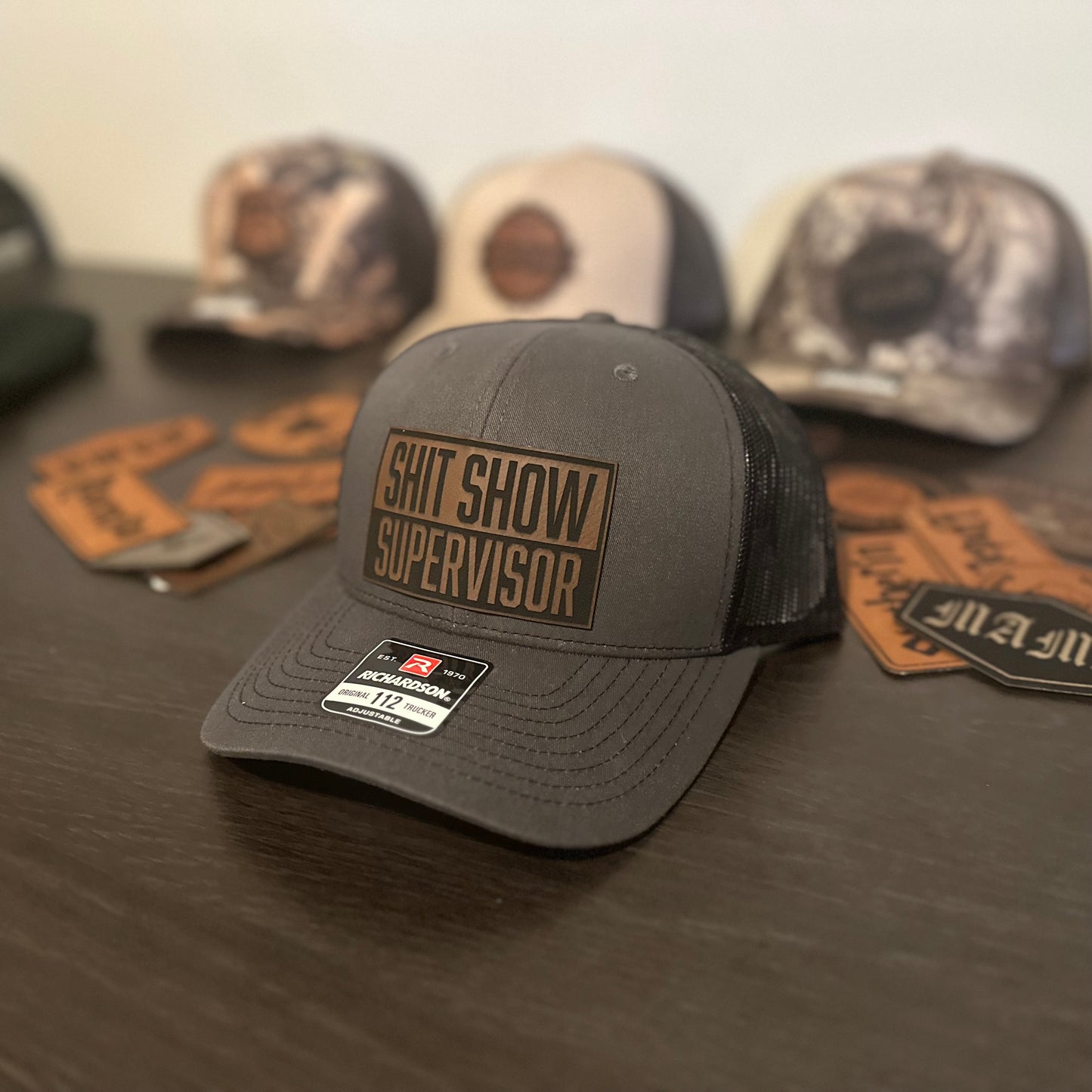 Shitshow Supervisor Leather Patch Hat