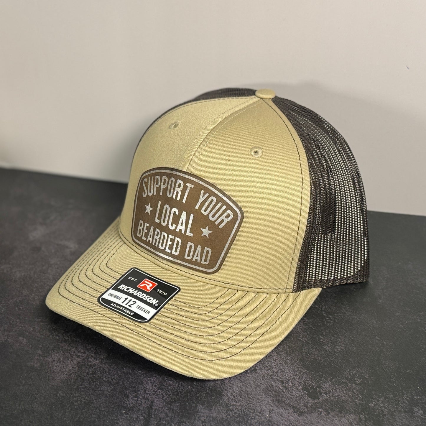 Support Your Local Bearded Dad Leather Patch Hat