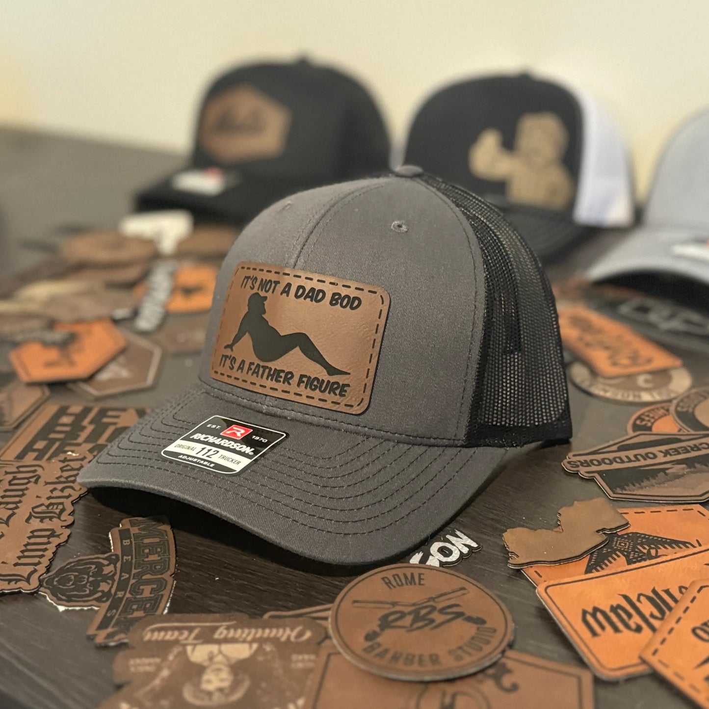 It's Not A Dad Bod, It's A Father Figure Leather Patch Hat